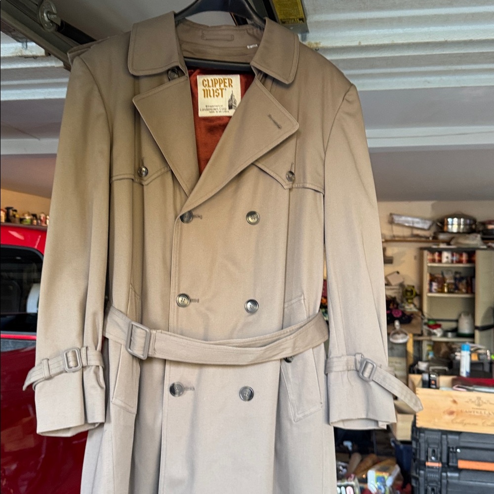 Clipper Mist Tan Trench Coat